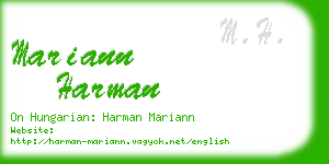 mariann harman business card